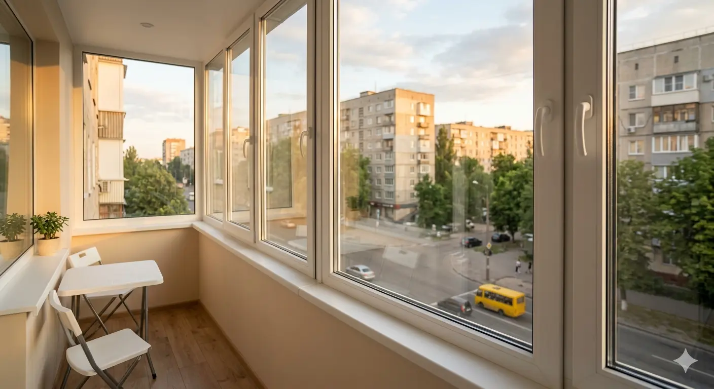 Засклений балкон — інтер'єр